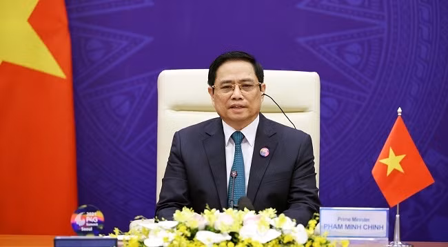 Премьер-министр Вьетнама Фам Минь Тьинь на саммите P4G. Фото: МИД Вьетнама 