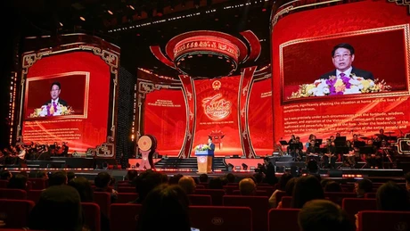 Президент Лыонг Кыонг выступает на мероприятии. Фото: Тхюи Нгуен