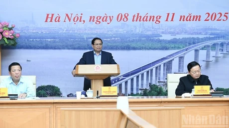 Премьер-министр Фам Минь Тьинь выступает на заседании. Фото: Чан Хай