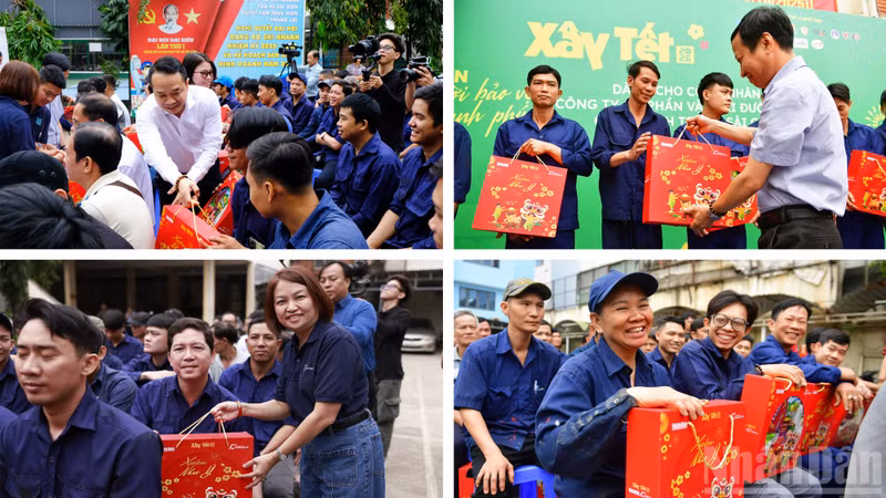 Подарки для работников железнодорожной отрасли филиала вагонного депо Сайгон Государственной железнодорожной корпорации Вьетнама.