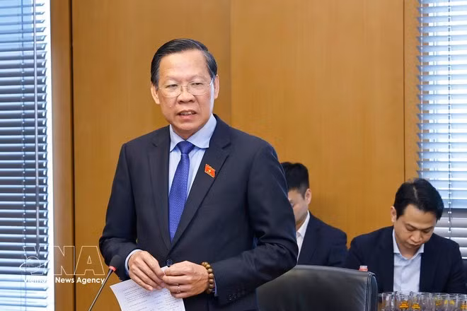 Председатель Комитета Национального собрания по экономике и финансам Фан Ван Май выступает. (Фото: ВИА)