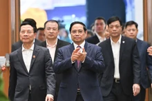 Премьер-министр Фам Минь Тьинь и делегаты конференции.