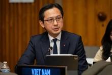 Глава Постоянного миссии Вьетнама при ООН Посол До Хунг Вьет выступает на мероприятии. Фото: ВИА