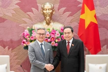 Председатель НС Чан Тхань Ман и Министр иностранных дел Лаоса Тхонгсаван Фомвихан. Фото: daibieunhandan.vn