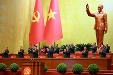 Президиум XIV съезда КПВ на открытии съезда утром 20 января.