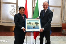 Вице-премьер Нгуен Тьи Зунг и Министр по делам предприятий и продукции «Сделано в Италии» Адольфо Урсо. Фото: ВИА