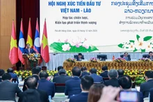 Премьер-министр Фам Минь Тьинь выступает на конференции. Фото: VGP