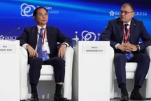Вице-премьер Буй Тхань Шон на конференции. Фото: ВИА
