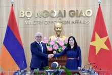 Замминистра иностранных дел Ле Тхи Тху Ханг и Замминистра иностранных дел Армении Мнацакан Сафарян. Фото: baoquocte.vn