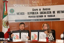 Посол Нгуен Ван Хай и Председатель Комиссии по социальному обеспечению Палаты депутатов Мексики, Председатель группы парламентариев мексиканско-вьетнамской дружбы Ана Карина Рохо Пиментель. Фото: ВИА