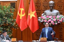 Премьер-министр Фам Минь Тьинь выступает на заседании. Фото: Чан Хай