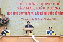 Премьер-министр Фам Минь Тьинь выступает на встрече. Фото: Чан Хай