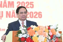 Премьер-министр Фам Минь Тьинь выступает на конференции. Фото: Чан Хай