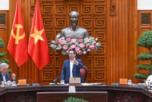 Премьер-министр Фам Минь Тьинь выступает на заседании. Фото: Чан Хай