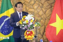 Посол Вьетнама в Бразилии Буй Ван Нги выступает на мероприятии. Фото: ВИА