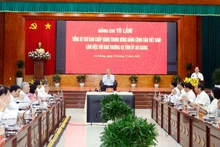 Генеральный секретарь ЦК КПВ То Лам проводит рабочую встречу с Постоянным бюро провинциального партийного комитета Анжанга. Фото: ВИА