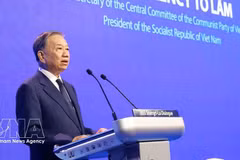 Генсекретарь, Президент То Лам выступает с программным докладом на 23-м Диалоге «Шангри-Ла» и отвечает на ряд вопросов участников форума. Фото: ВИА