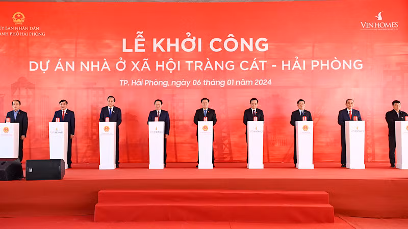 Церемония начала строительства проекта социального жилья в городе Хайфоне.