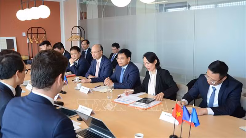 Делегация Министерства транспорта и путей сообщения Вьетнама работает с французскими партнерами. Фото: ВИА