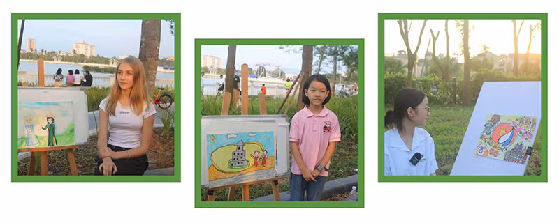 Участники со своими работами.