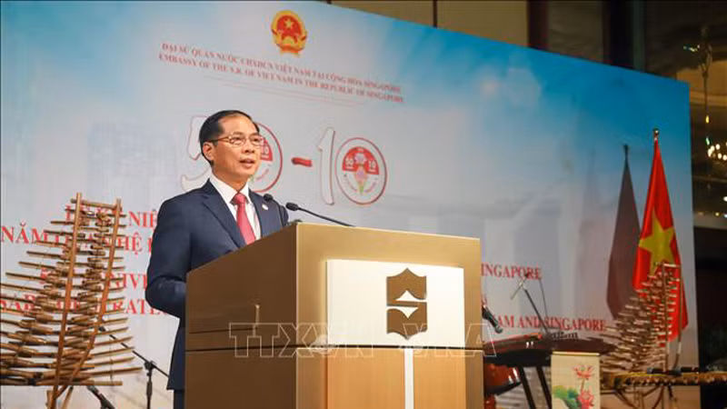 Министр Буй Тхань Шон выступает на церемонии. Фото: ВИА