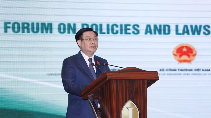 Председатель НС Вьетнама Выонг Динь Хюэ выступает на форуме. Фото: ВИА