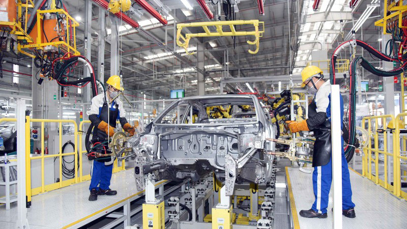 В заводе по производству автомобилей Hyundai Тханьконг в провинции Ниньбинь. Фото: Ань Ан