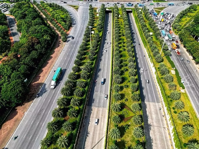 В Ханое появляется больше озелененных дорог. В Ханое появляется больше озелененных дорог.