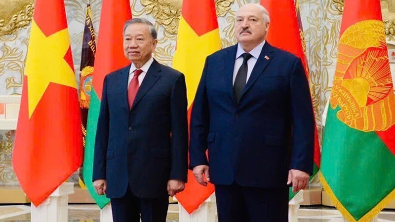 Церемония привествия Генерального секретаря ЦК КПВ То Лама, прибывшего с государственным визитом в Республику Беларусь. Фото: ВИА