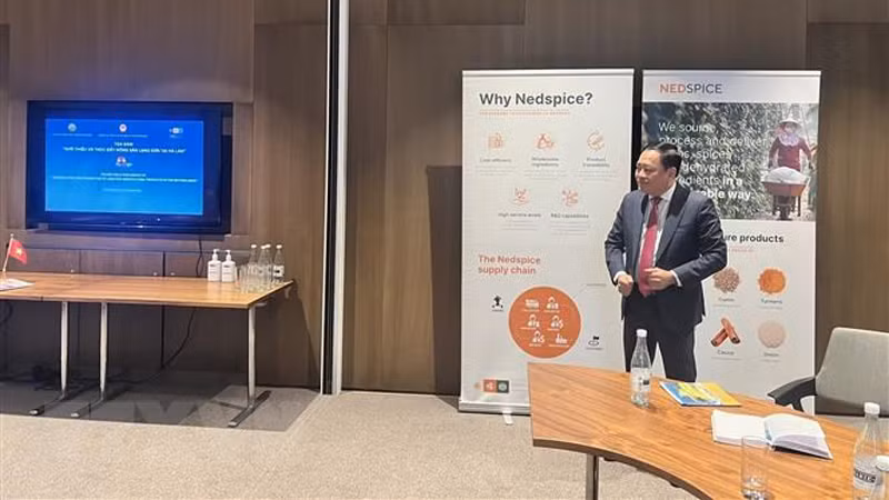 Председатель Народного комитета провинции Лангшон Хо Тиен Тхиеу выступает на беседе. Фото: ВИА