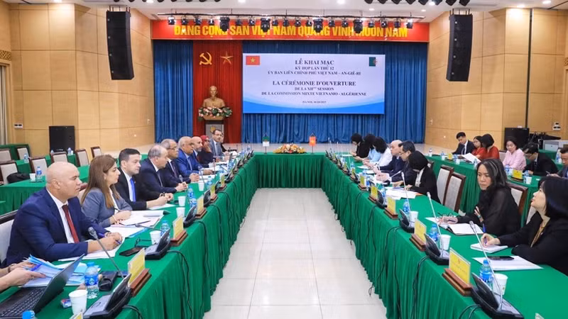 Общий вид 12-й сессии Вьетнамско-алжирского межправительственного комитета. 