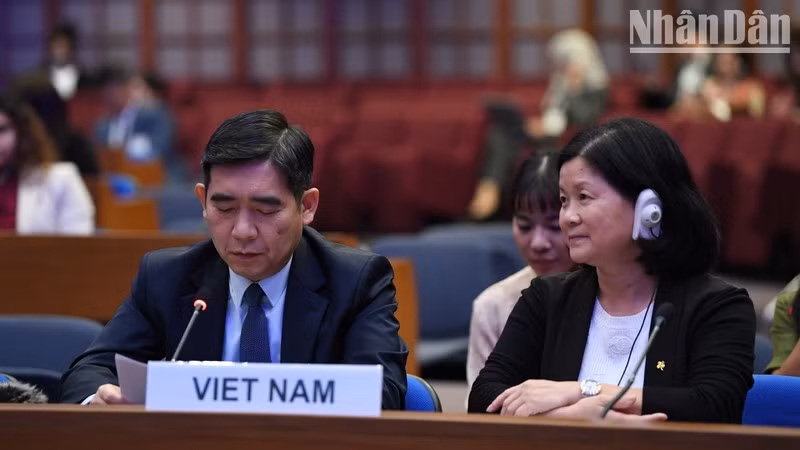 Вьетнамская делегация на заседании. Фото: Суан Шон - Динь Чыонг