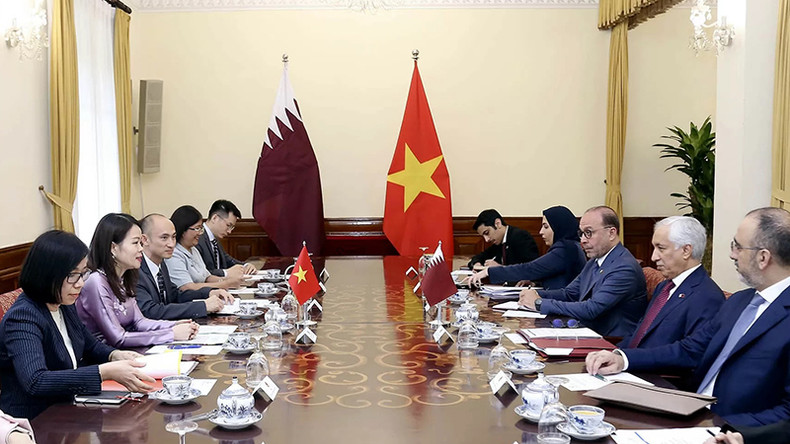 Общий вид 3-х политических консультаций между министерствами иностранных дел Вьетнама и Катара. Фото: baoquocte.vn Общий вид 3-х политических консультаций между министерствами иностранных дел Вьетнама и Катара. Фото: baoquocte.vn