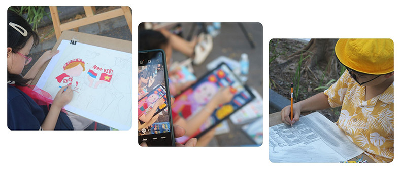 Участникам предоставлялось 90 минут, чтобы нарисовать свои работы на тему любви к родине, Вьетнаму и России, любви к Ханою и Москве, любви к миру, солидарности и дружбы между Вьетнамом и Россией... Участникам предоставлялось 90 минут, чтобы нарисовать свои работы на тему любви к родине, Вьетнаму и России, любви к Ханою и Москве, любви к миру, солидарности и дружбы между Вьетнамом и Россией...