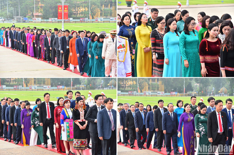 Депутаты НС посещают Мавзолей Президента Хо Ши Мина и почитают его память. Депутаты НС посещают Мавзолей Президента Хо Ши Мина и почитают его память.