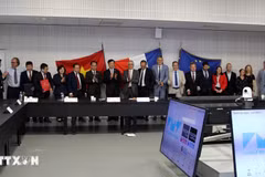 Товарищ Нгуен Зюи Нгок во главе вьетнамской делегации посещает Парижскую политехническую школу (IP Paris) с рабочим визитом. Фото: ВИА