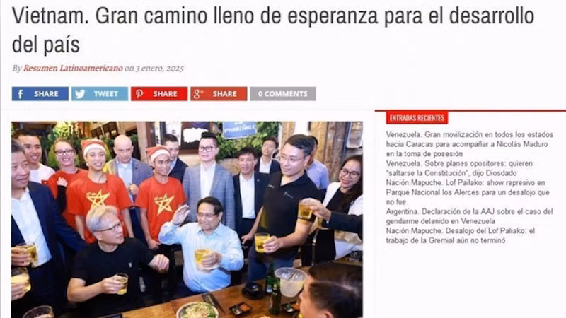 Статья в газете Resumen Latinoamericano. Фото: ВИА