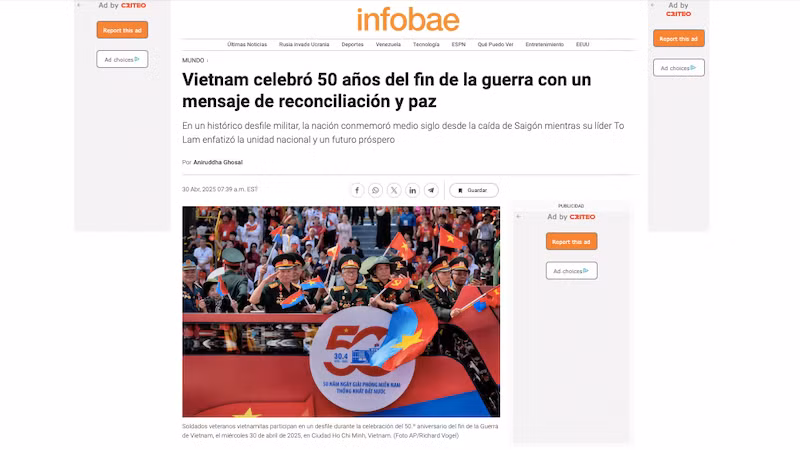 Статья на сайте Infobae.