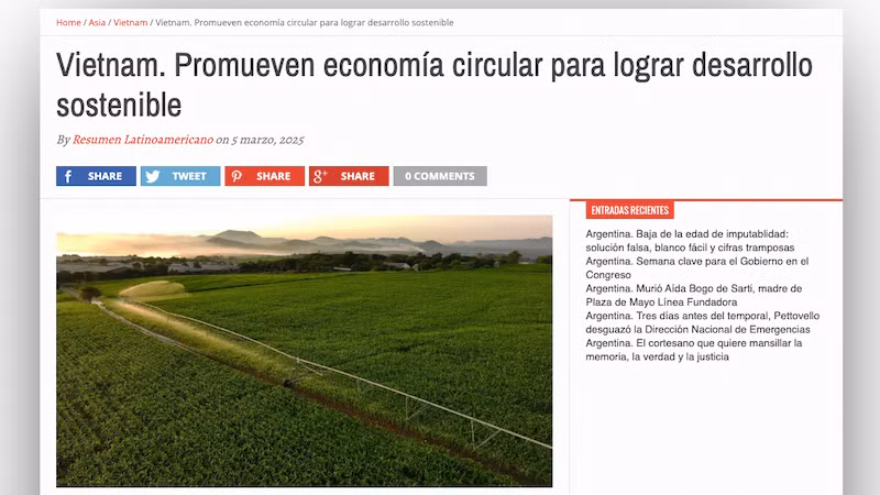 Статья на сайте газеты Resumen Latinoamericano.