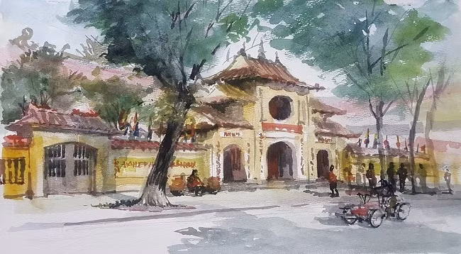 Эскиз о Ханое у одного члена группы Urban Sketchers Hanoi. Фото: daidoanket.vn