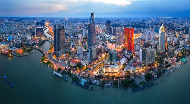 Вид на часть города Хошимина. Фото: vovgiaothong.vn