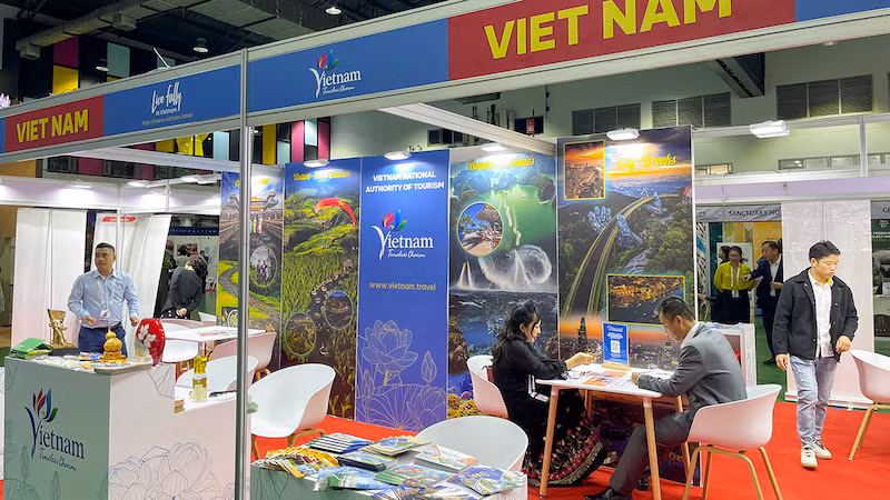 Вьетнамский стенд на выставке Travex-2024. Фото: vietnamtourism.gov.vn Вьетнамский стенд на выставке Travex-2024. Фото: vietnamtourism.gov.vn