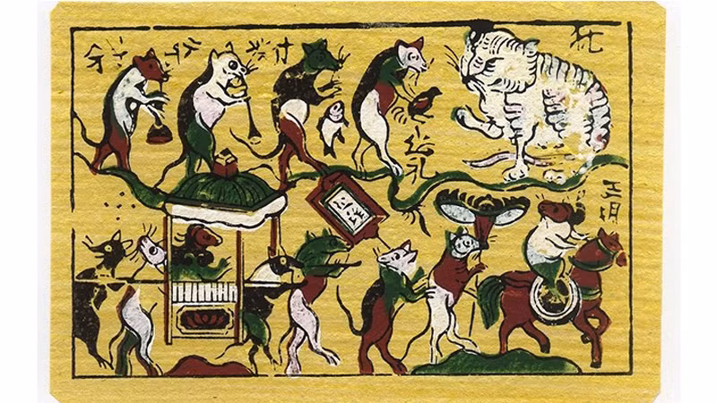 Лубочная картинка «Мышиная свадьба». Лубочная картинка «Мышиная свадьба».